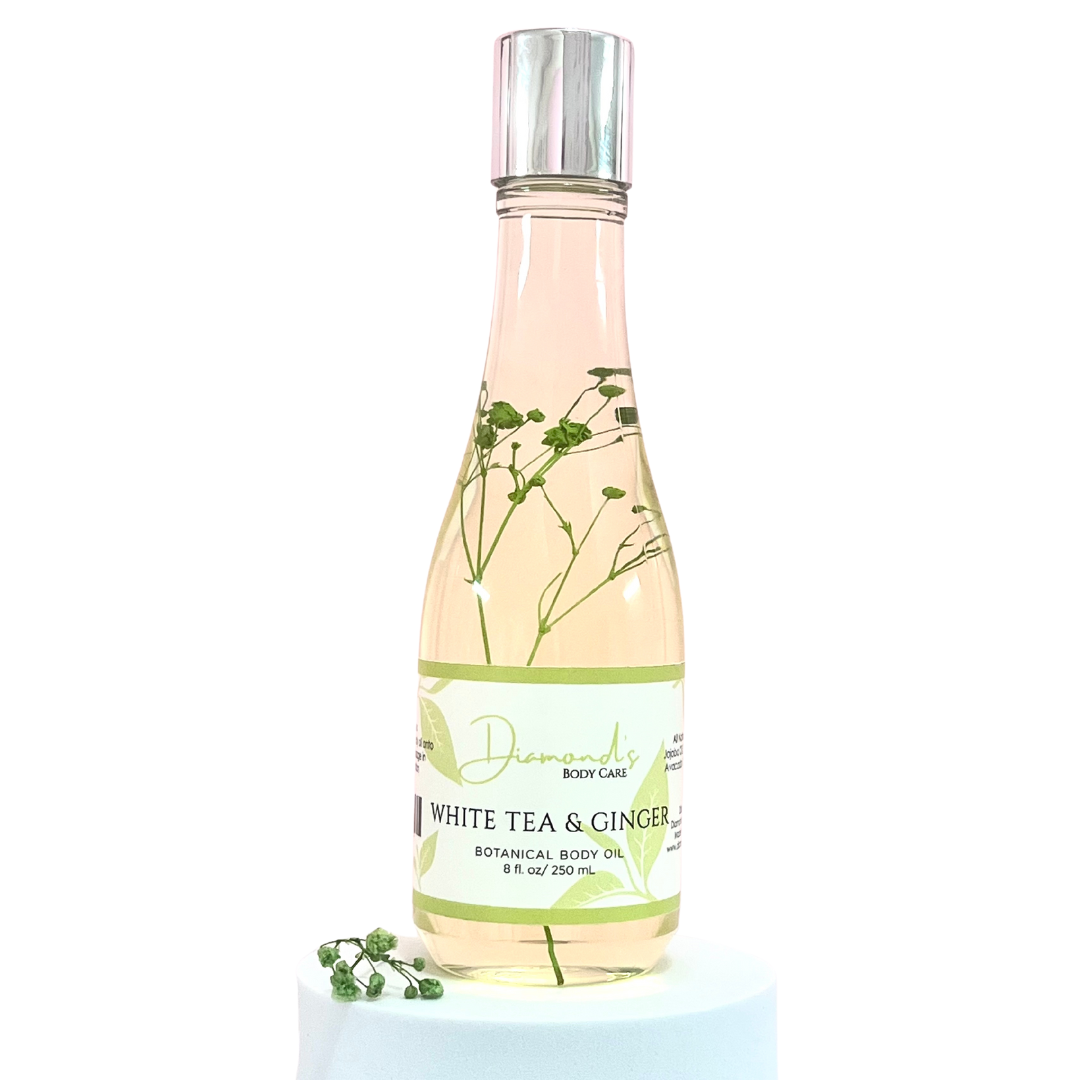 8oz. Botanical Body Oil White Tea & Ginger Diamond's Body Care