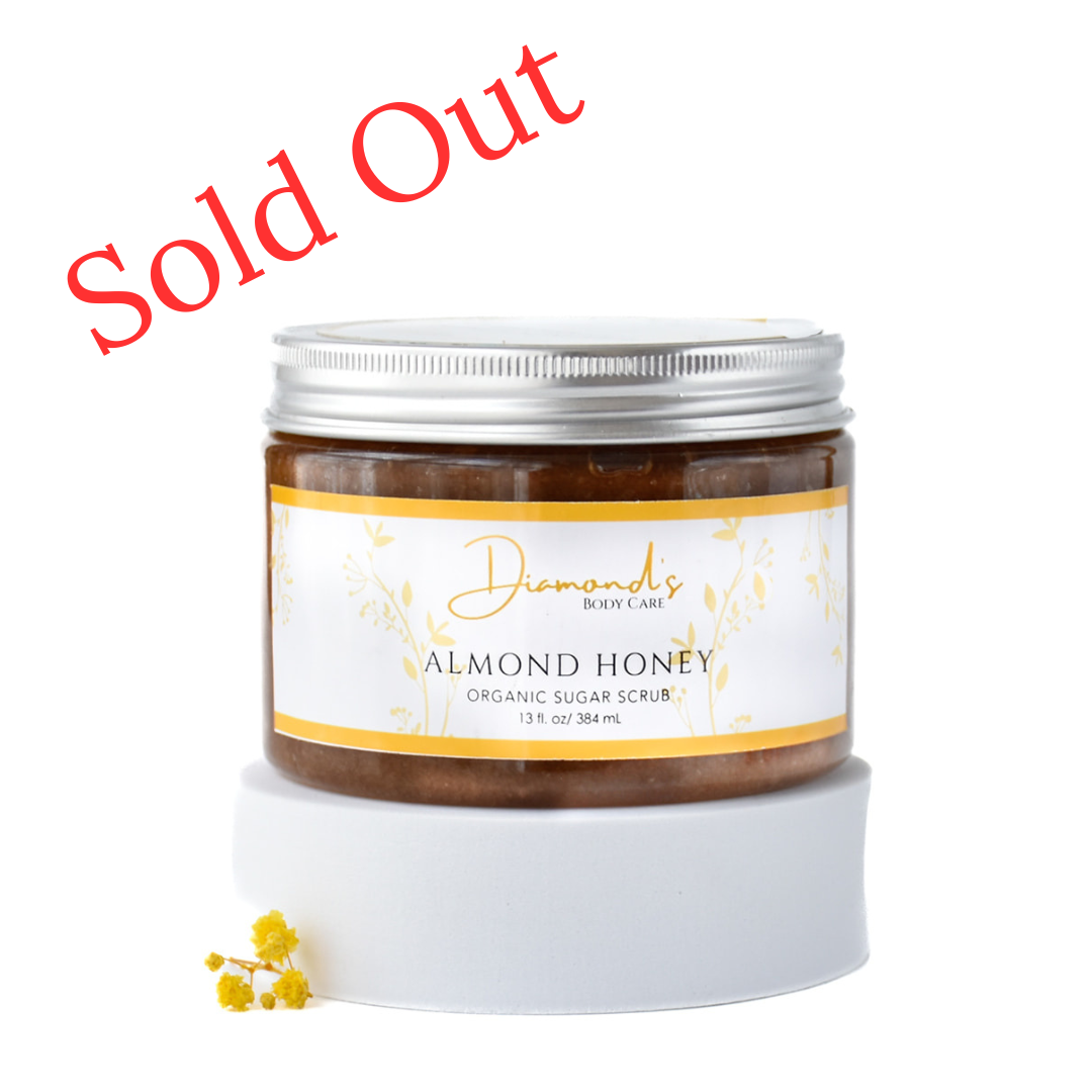 13oz. Organic Sugar Scrub- Almond Honey