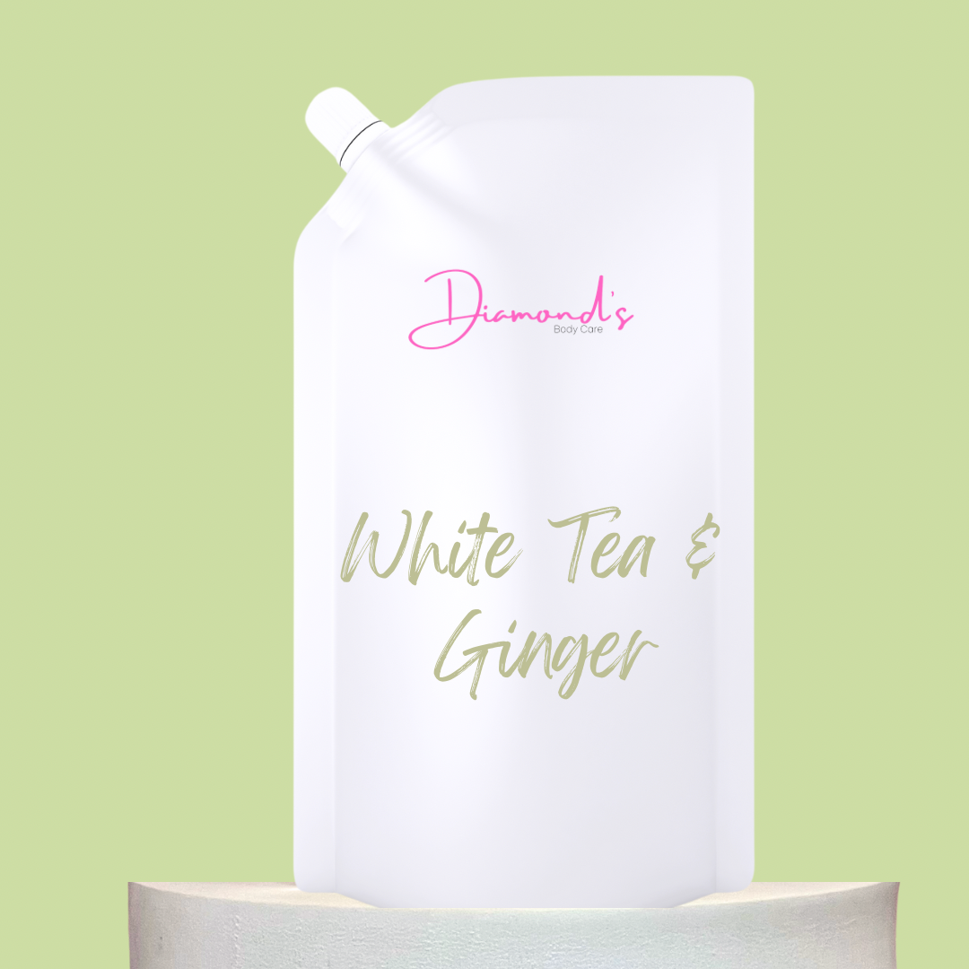 8oz. Botanical Body Oil Refillable Pouch- white tea & ginger