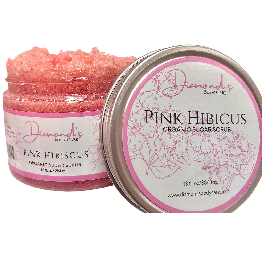 13 oz. NEW Organic Sugar Scrub- Pink Hibiscus