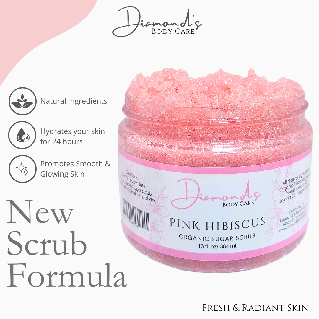 13 oz. NEW Organic Sugar Scrub- Pink Hibiscus
