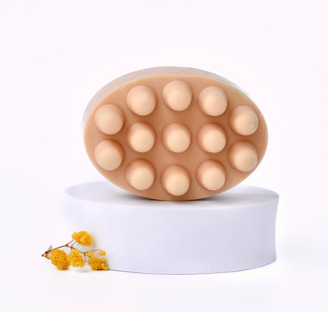 4.5oz Shea Massage Soap Bar- Almond Honey