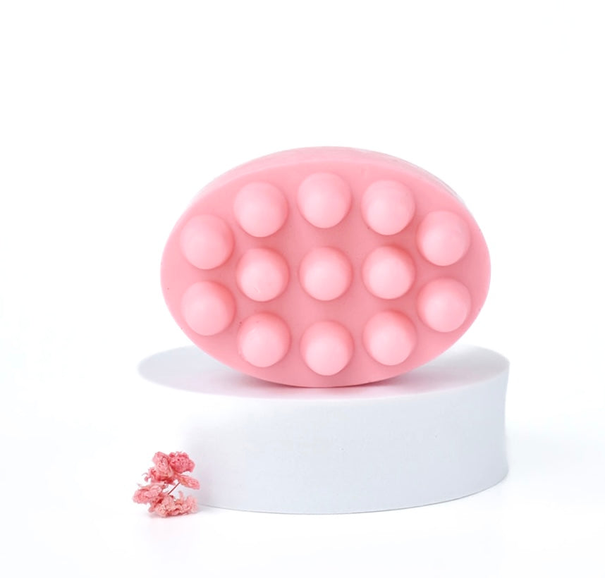 4.5oz Shea Massage Soap Bar- Pink Hibiscus